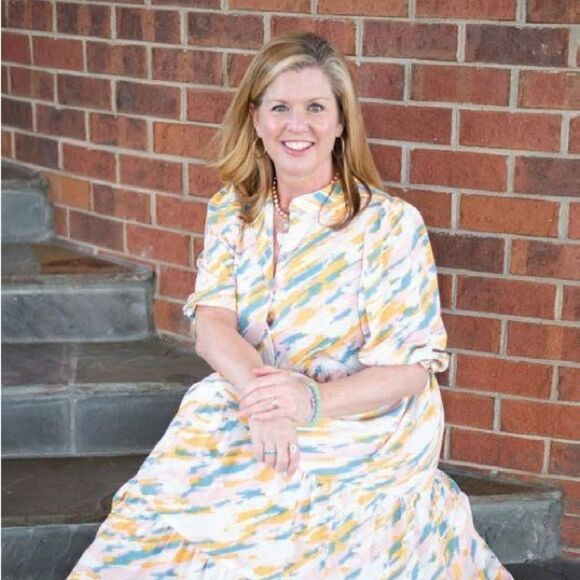 Karlie | Abstract Puff Sleeve Midi Dress | M - Picture 2 of 2